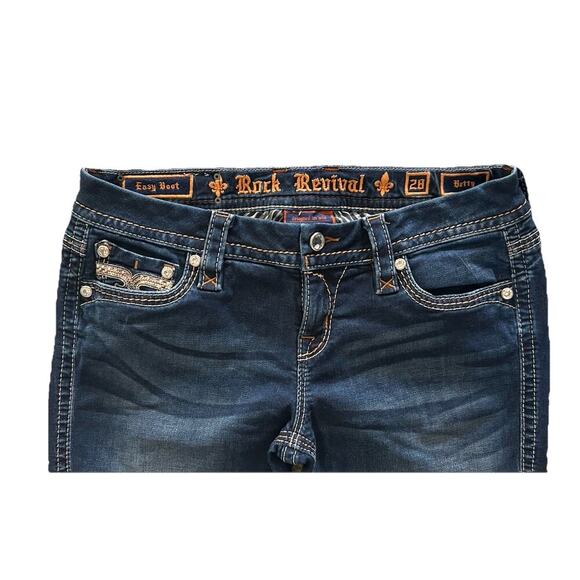 Rock Revival Women’s Dark Wash Bootcut Easy Boot Betty Jeans 28 (32x29) - Picture 3 of 11